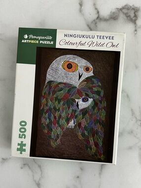 Pomegranate Art Pieces - Ningiukulu Teevee: Colourful Wild Owl 500-Piece Puzzle